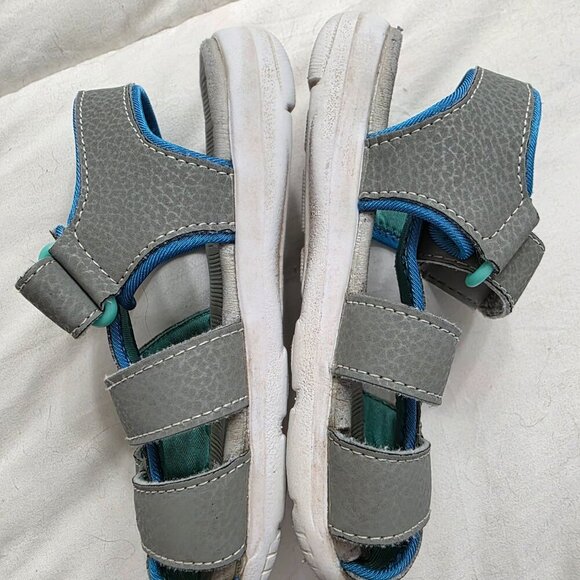 See Kai Run Kids Sandals Size 6 Grey Blue Adjustable Straps - Picture 2 of 5